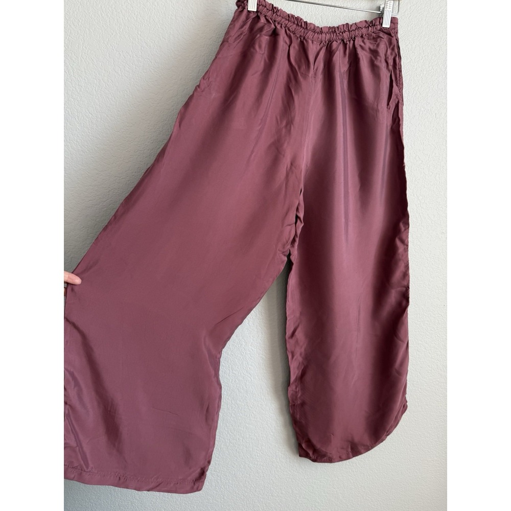 Athleta Calm Cool Pant Women's M Rose Pink Wide Leg Breathable Lightweight Silky - Picture 10 of 11